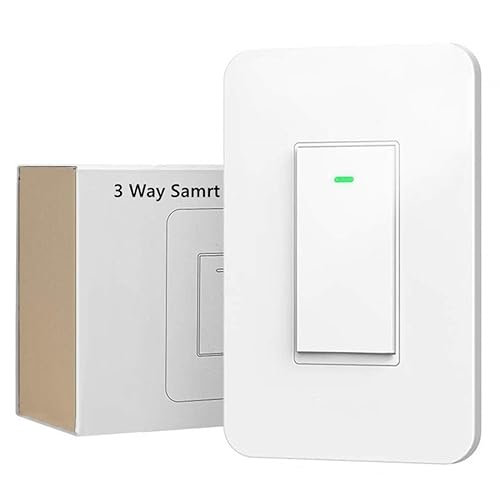 Interruptor de luz de pared inteligente Wi-Fi de 3 vías, funciona con Tienda Alexa Google Assistant, función de temporizador, no requiere