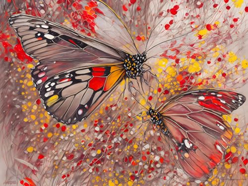 Poster papillons One Hell of a Wonderful Meechi toile sans cadre 50x70 cm