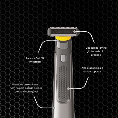 Barbeador Elétrico Com Lâminas De Aço Inoxidável Revestidas De Titânio Para Barba E Pelos Corporais