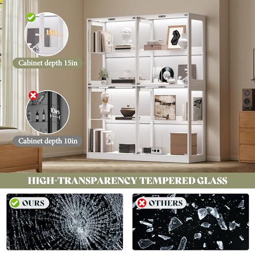 Image of AMERLIFE 60-Inch RGB Display Cabinet with Glass Shelves