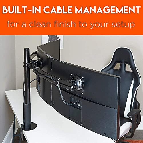 ECHOGEAR 3 Monitor Desk Stand for Screens Up to 27" - Triple Desk Mount with Lock Down Clamp to Eliminate Screen Wobble - Adjust Tilt, Orientation & Swivel of Each Monitor Without Tools
