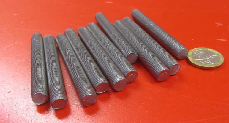 Steel Fully Threaded Round Rod, RH, 3/8"-24 Diameter x 3.00" Length, 10 Pcs.