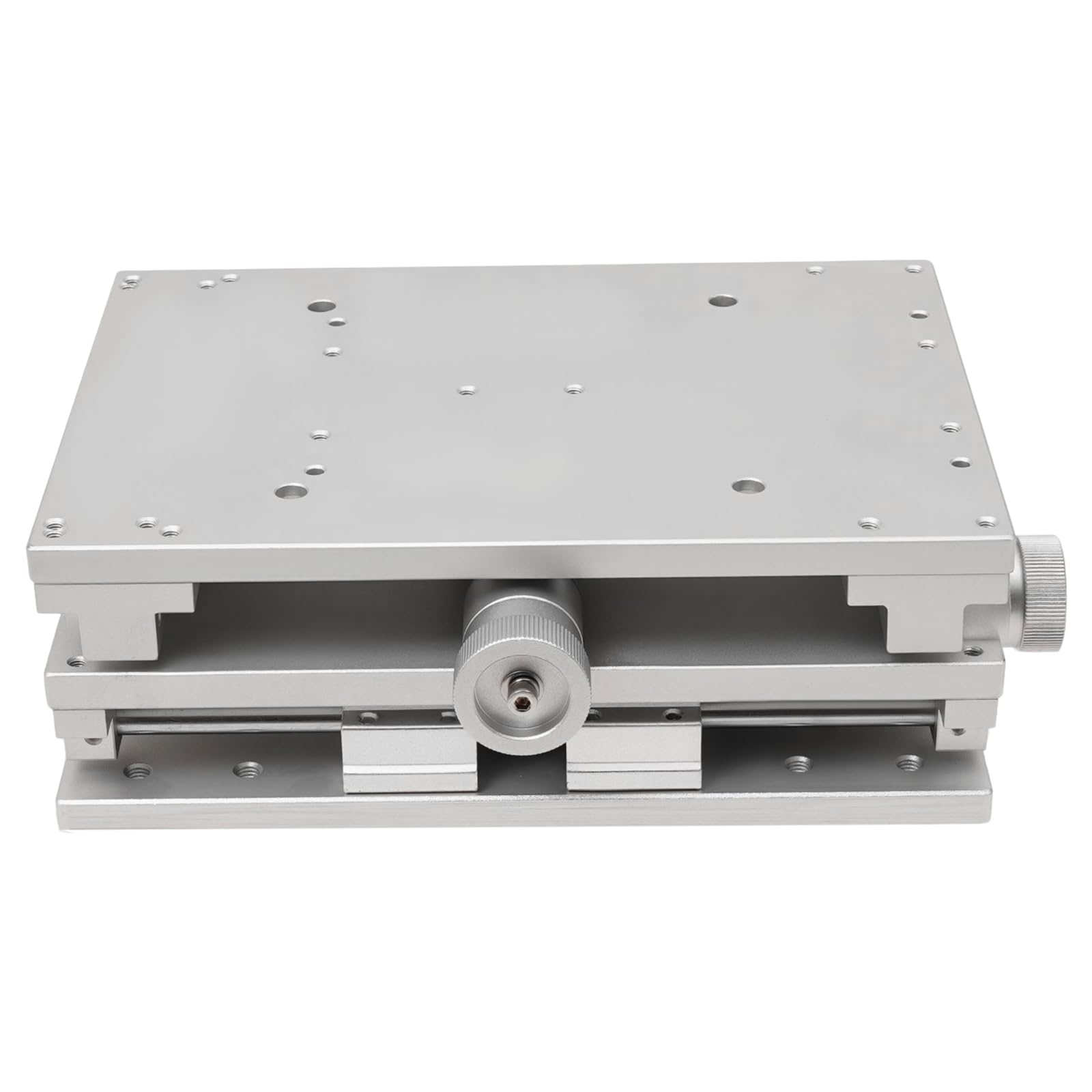 Manueller XY-2-Achsen-Lineartisch 50 * 80mm Schlaganfall M6 Threaded Hole Aluminiumlegierung Lineartisch mit Handrad XY Linear Stages für IC, U-Disk, MP3, Speicherkarte Positionsmarkierung