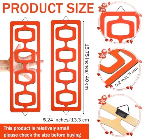 CroBlissful 2 Pcs Mid Century Wall Decor Wood Mid Century Modern Elegance Wall Accents Abstract Wall Decor Geometric Panels for Interior Wall Decor Panel Wall Art for Home Living Room (Orange) 1