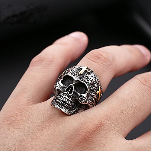 Image of Genuine Stainless Steel Ring Jewelry for Men Fashion Punk Biker Skull Rings
