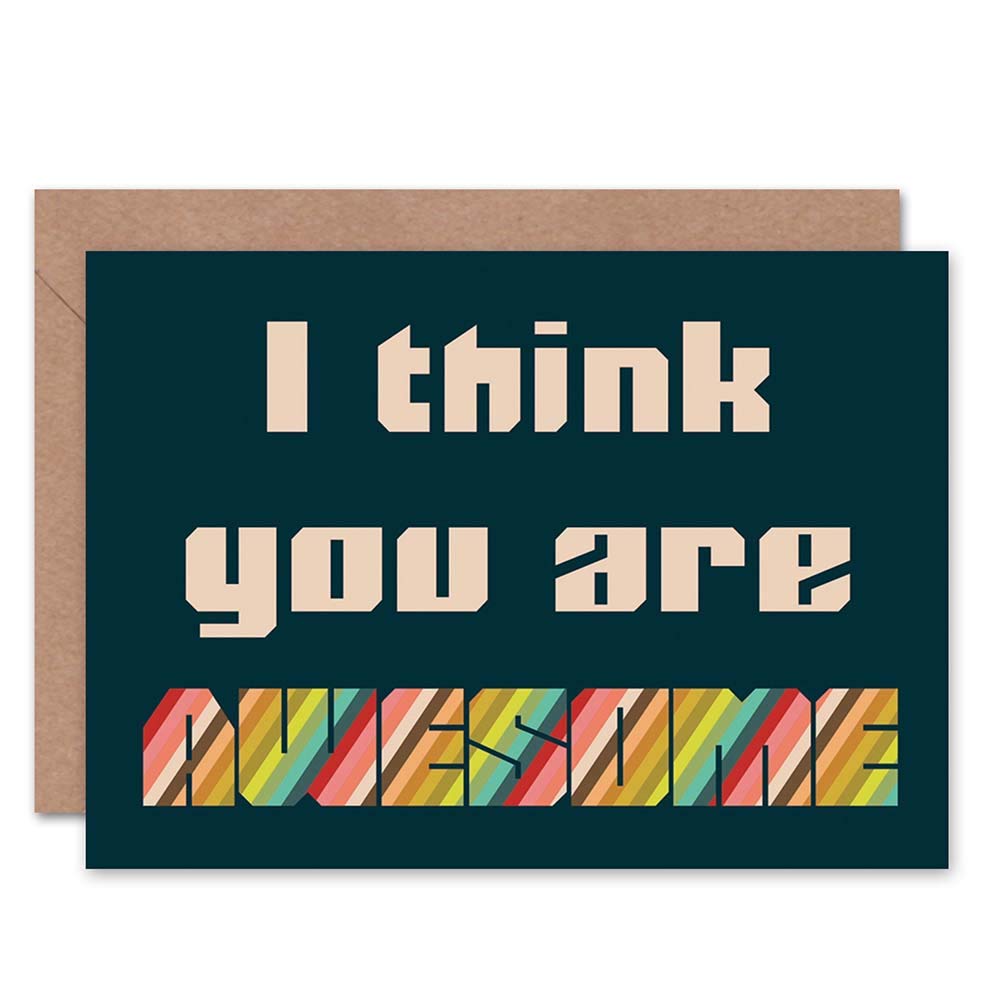 Wee Blue Coo OCCASION FRIENDSHIP YOU ARE AWESOME ART GREETINGS GREETING CARD GIFT
