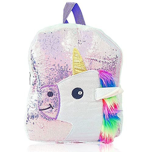 Mochila Unicornio con Lentejuelas, CYSJ Mochila Escolar para niña, Mochila  de Lentejuelas, Mochila de Viaje,Mochila de Moda Cute Glitter Girl,Mochila  Infantil Unicornio