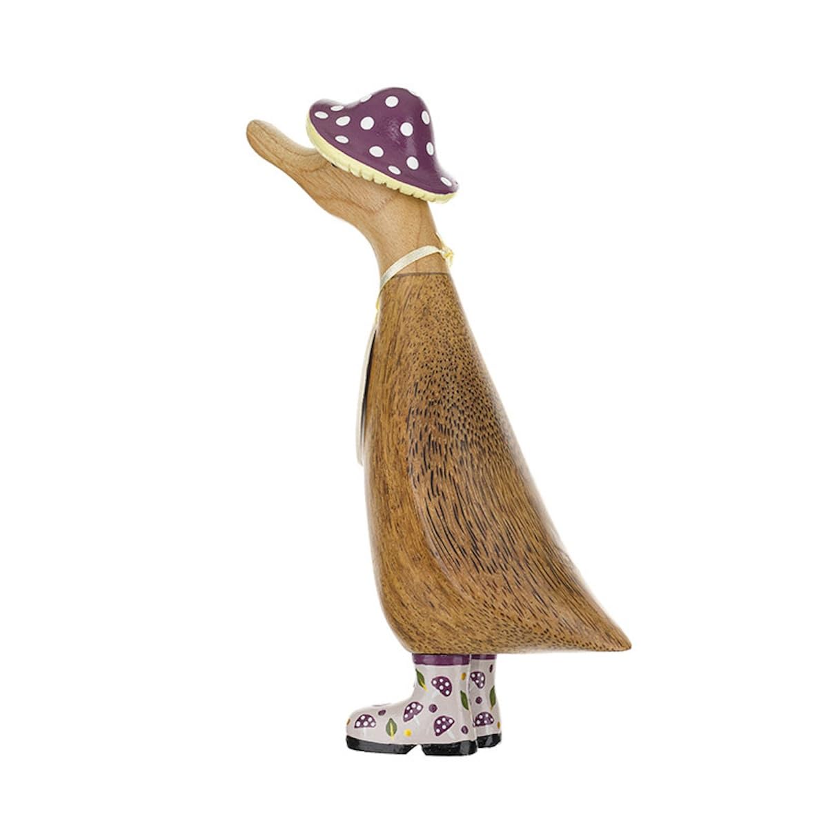 DCUK Autumnal Toadstool Hats and Welly Boots Wooden Duckling - Purple