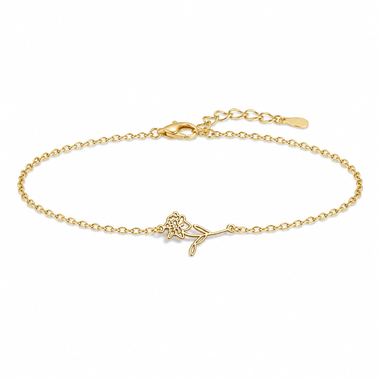 Personalizado flor de nacimiento pulsera Día de la Madre flor de nacimiento abalorio pulsera personalizado floral joya para ella Navidad mamá