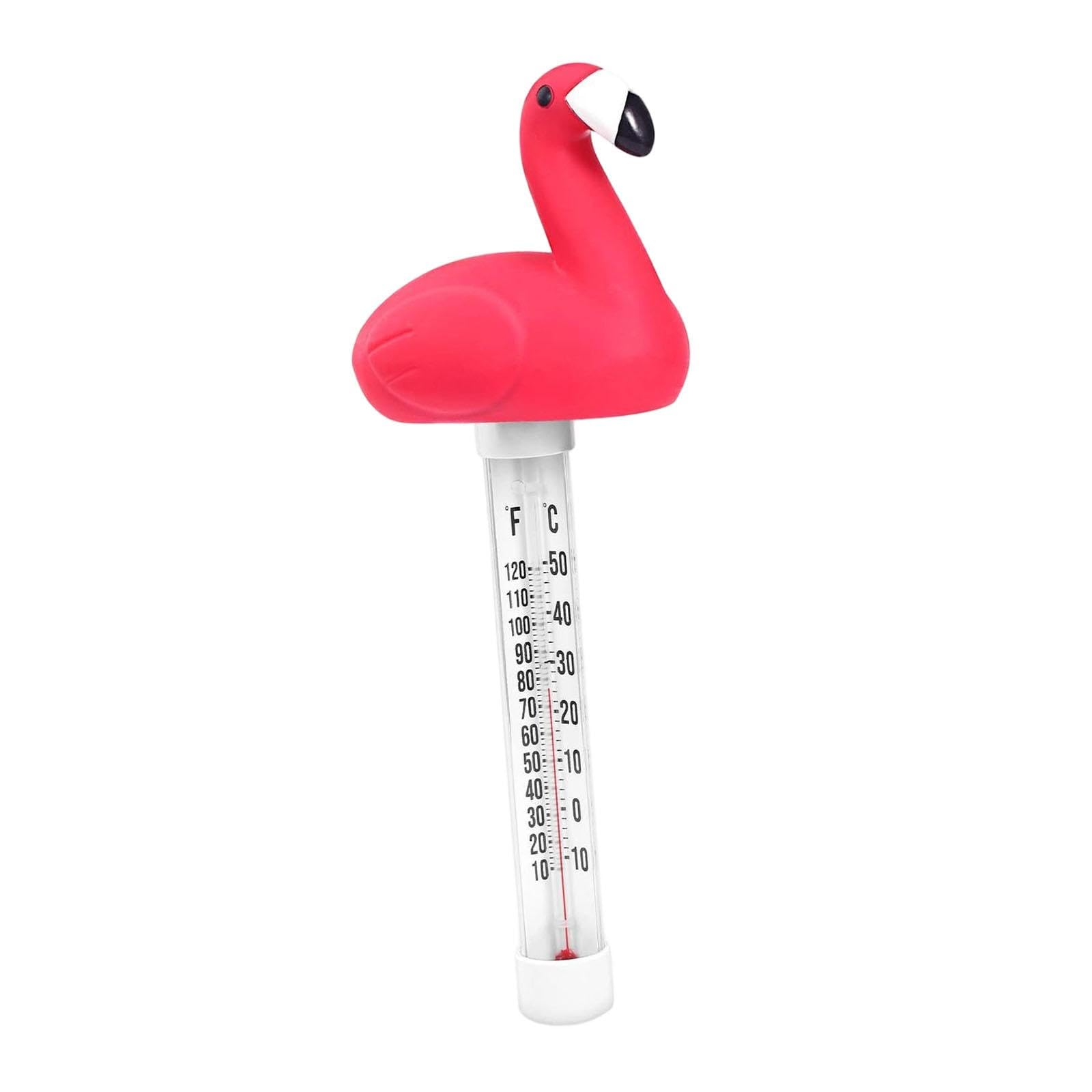 Milageto Thermomètre de Piscine Flottant Décoratif, Flamant Rose, Facile à Lire, pour Bain, Baignoire, Aquarium