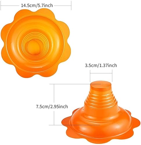 Miniatura 9 de Paquete de 50 tazas de cono de nieve con forma de flor colorida de 8 onzas, pequeños vasos de plástico para goteo de hielo afeitado, cuencos para