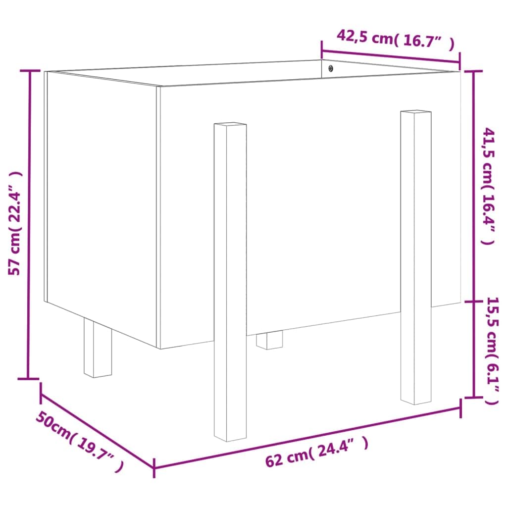 Donica ogrodowa biała 62x50x57 cm lite drewno sosnowe drewniana skrzynka na kwiaty do ogrodu balkonu tarasu duża donica zewnętrzna dekoracyjna