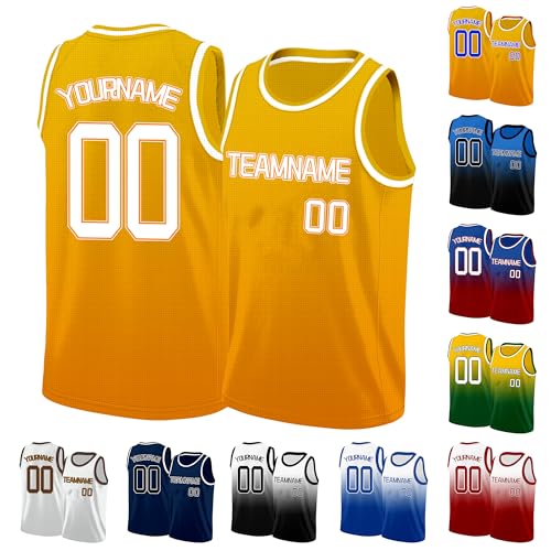 Image of Custom Basketball Jersey for Men - Personalized Name & Number, Embroidered or Printed, Athletic Shirt for Kids, Boys & Youth
