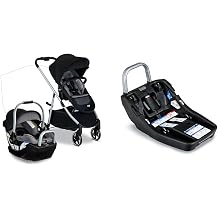Britax Willow Grove SC Baby Travel System, Infant Car Seat and Stroller Combo with Alpine Base, ClickTight Technology, SafeWash, Pindot Onyx & AlpineTM Infant Car Seat Base with ClickTight