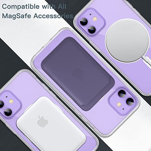 Image of JETech Magnetic Cover Case for iPhone 12 mini 5.4-Inch Compatible with MagSafe Wireless Charging, Shockproof Phone Bumper Cover, Anti-Scratch Clear Back (Clear)