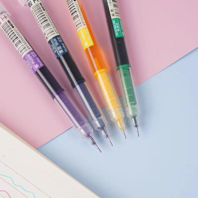 sencoo 12 pack Color Rolling Ball Pens Quick-Drying Ink 0.5 mm Extra Fine Point Pens Liquid Ink Pen Rollerball Pens - Image 6