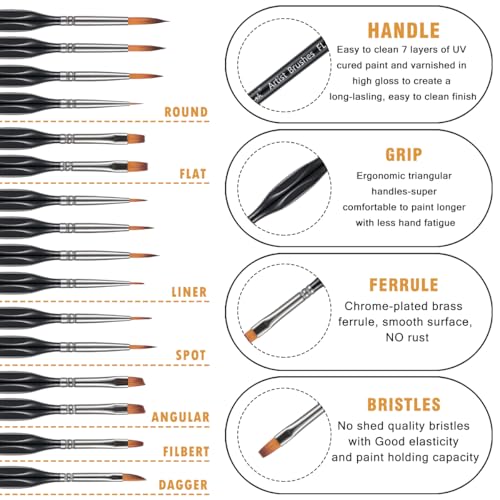 Brusarth B-816 Detail Paint Brushes Set thumb #3