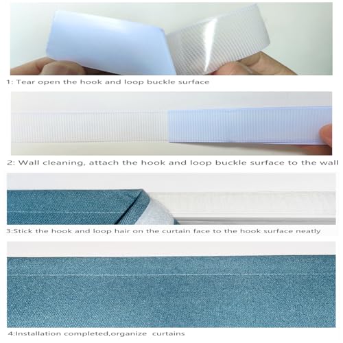 Cortinas opacas autoadhesivas de color jengibre de 130" de ancho con bloqueo total de luz 5