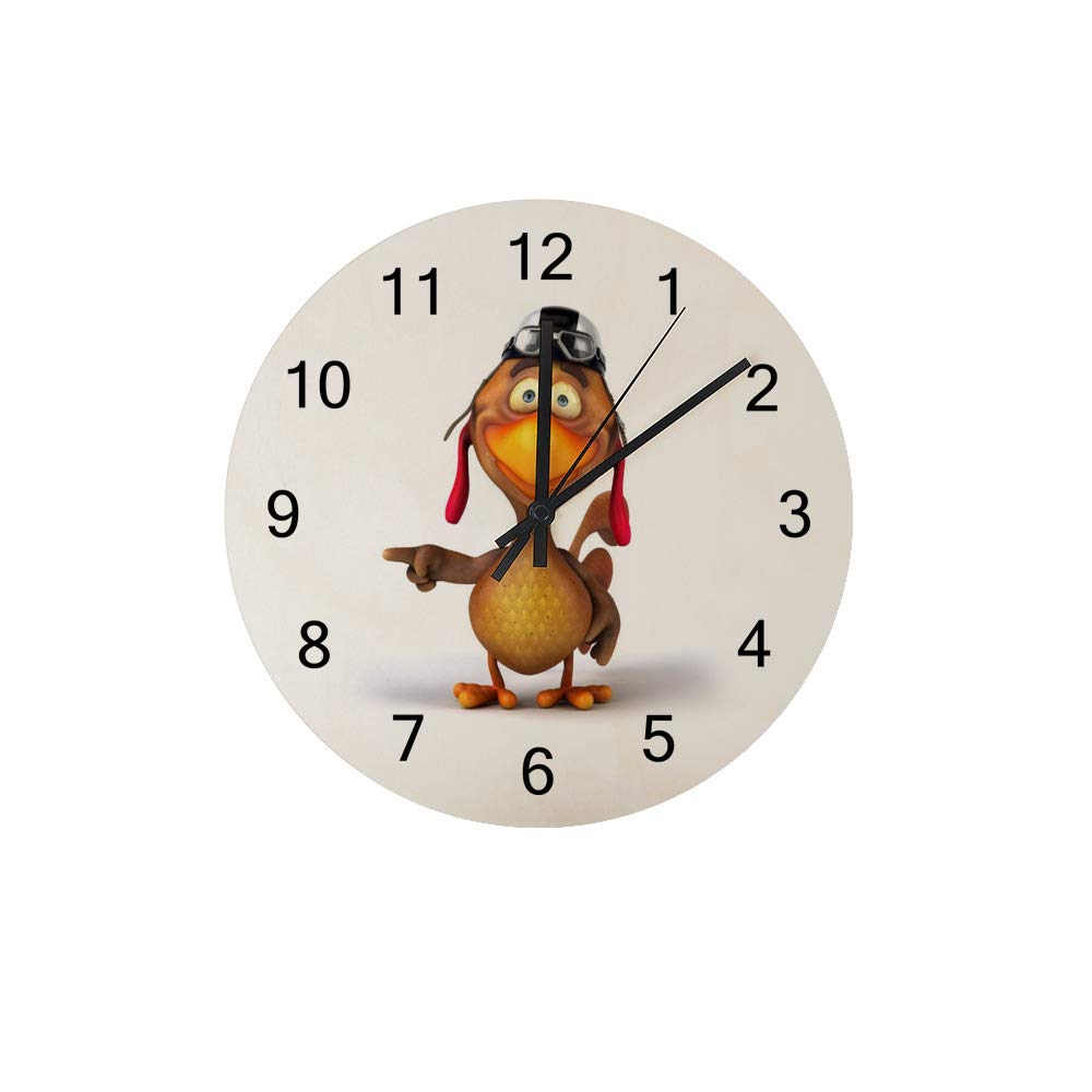 Horloge murale ronde en bois dense lapin mignon 30cm