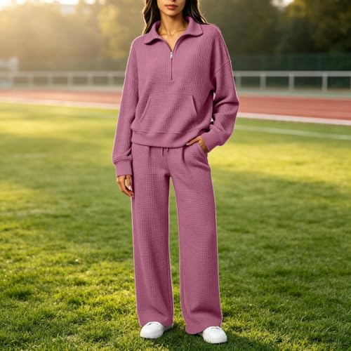 eoeioa Waffle Knit Lounge Set 2 Piece Women Comfort Conjuntos De Para Mujer - image 2
