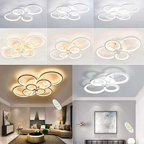 Plafonnier LED moderne à intensité variable avec télécommande pour salon - 6
