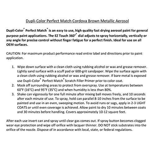Image of Dupli-Color Perfect Match Premium Automotive Paint, Cordova Brown (M), 8 oz