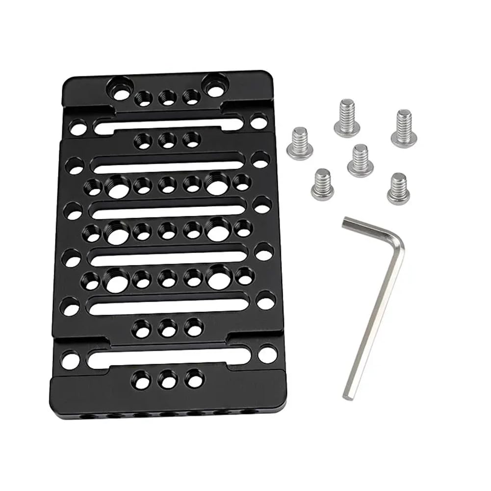 Haopeuk Cheese Plate With 1/4Inch 3/8Inch Thread Holes And Built-In 4 Cold Shoe Mounts To Quick Release For Dslr Camera Cage Rig