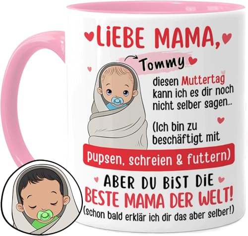 Tassenliebling® Mama Tasse personalisiert für frischgebackene Mütter -...