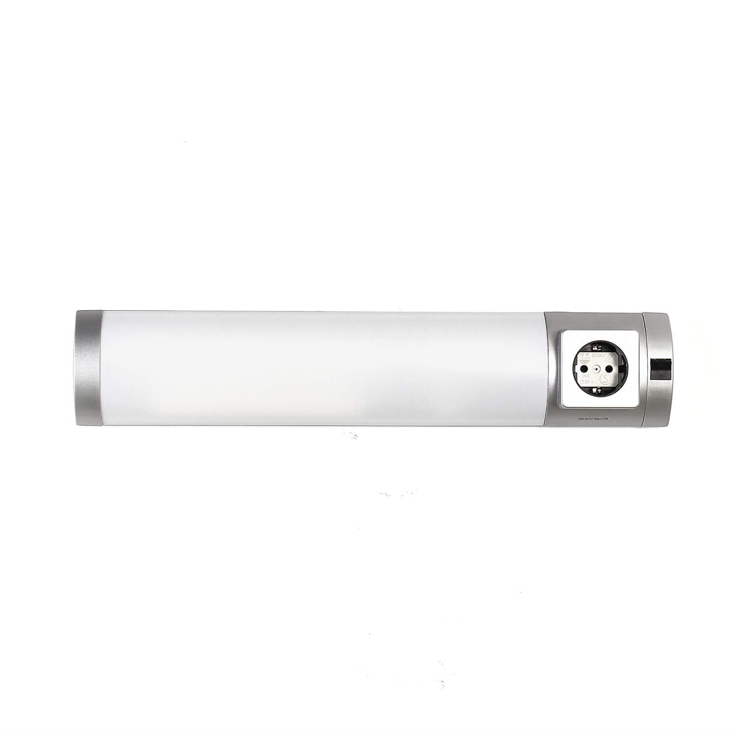 Lampada sottopensile cucina Lampada da prete con presa di corrente color argento bianco Luce LED 5 W integrata con luce calda L:45 cm per cucina bagno