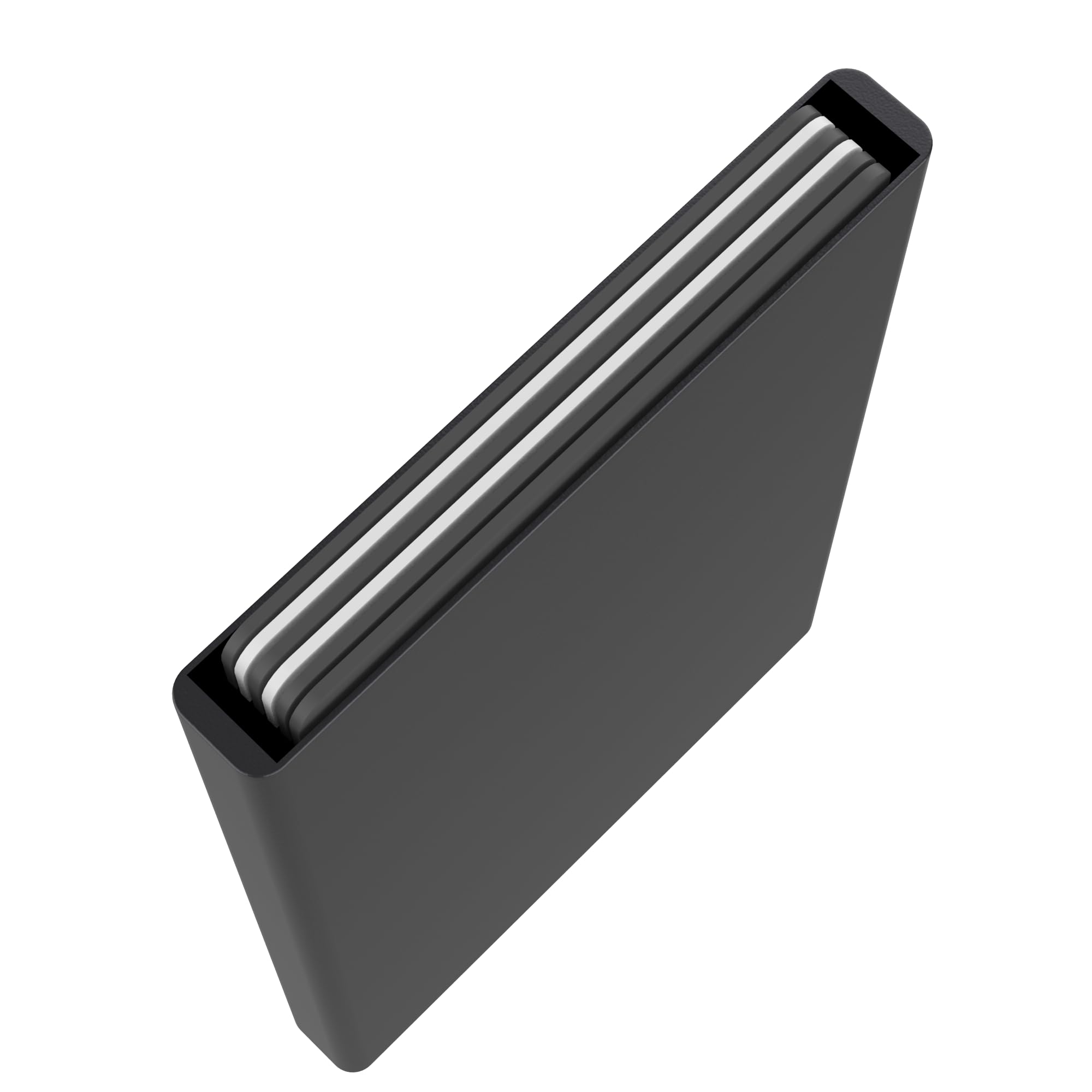 Porta Tarjetas Metal Protección RFID - Tarjetero Automático Aluminio Resistente Hombre Mujer Cartera Minimalista Negro