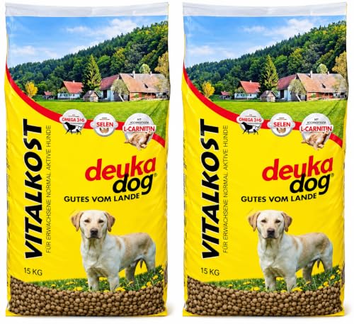 TOP Deuka Dog Vitalkost 2 x 15 kg ausgewogene Vollnahrung für Erwachsene normal aktive Hunde
