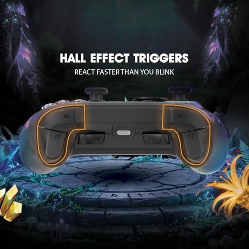 Image of Cosmic Byte Lumora Tri-Mode Controller with Stealth Black RGB-Reveal Design, Hall Effect Joysticks & Triggers, Mechanical Buttons, 1000Hz Polling Rate, 6-Axis Gyro, Windows Software, 3.5mm Audio Jack, Macro & Turbo, 1300mAh Battery