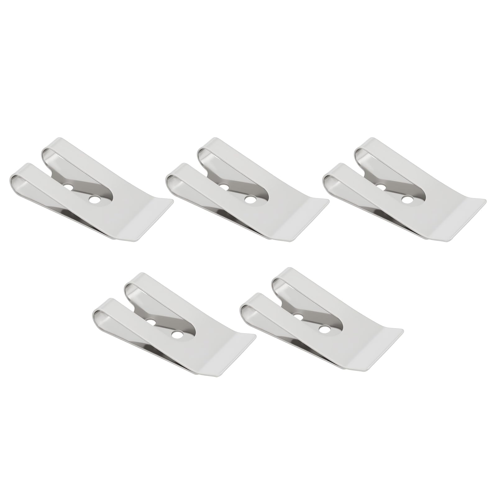 Ototec Silver 5Pcs Metal Belt Clip Holster 53X25mm For Wallets Pouches Belts