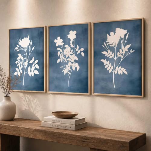 Image of kotart Aesthetic Botanical Art Home Decoration Painting | Floral Paintings With Frame For Living Room Bed Room Hotel Wall Decor Digital Reprint Set of 3 (10X13 inch)