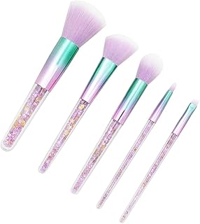 5 brochas de maquillaje con mango transparent...