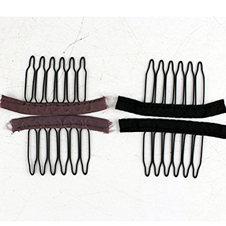 Dreamhair Anti-Rust Wig Combs for Making Wig 25pcs/pack Wig Combs for Lace Wig and Hair (Brown Color)