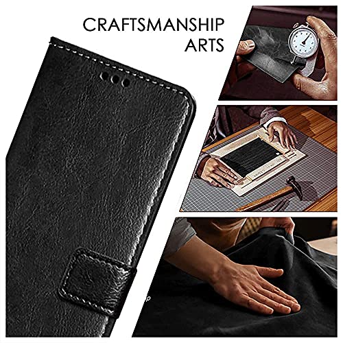 Image of WOW IMAGINE Flip Cover Shock Proof Back Cover Case for Xiaomi Redmi Note 10 | Note 10s (Flexible | Leather Finish | Card Pockets Wallet & Stand | Black)
