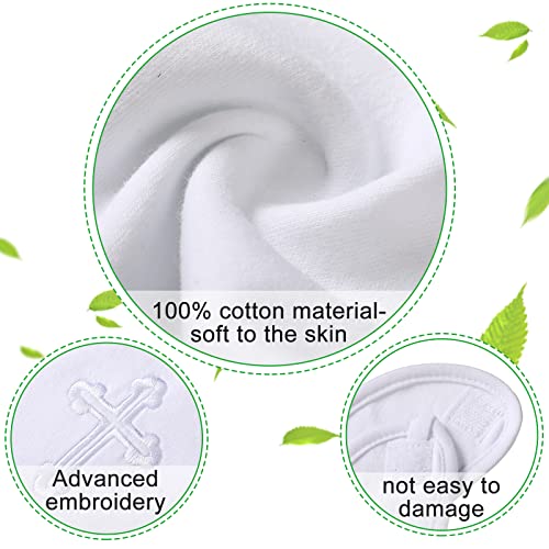 Jiuguva 4 Pcs Baptism Gifts for Boys Girls, Christening Bibs and Socks Set White Embroidered Cross Baptism Outfit for Baby - Image 4