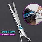 Stainless Steel Hair Cutting Scissors 6.5 Inch Hairdressing Razor Shears Professional Salon Barber Haircut Scissors, One Comb Included, Home Use for Man Woman Adults Kids Babies - Image 4