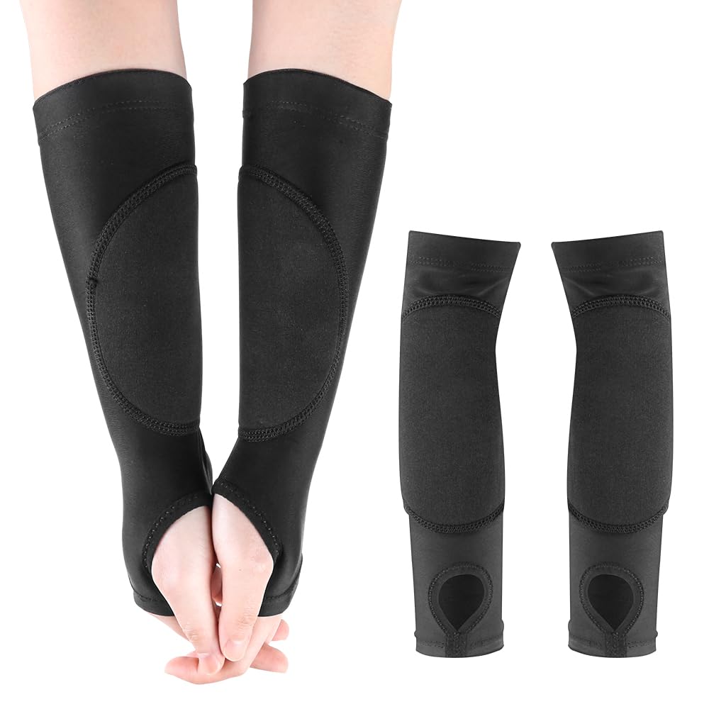 1 Pair Volleyball Arm Sleeves with Protection Pads and Thumb Hole Padded Volleyball Sleeves for Adult and Youth