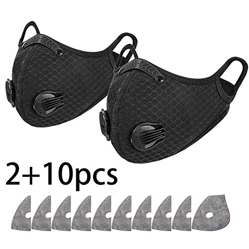 2pcs Bike Face Cover with 10pcs Filter Anti Dust Safety Men Women Pollution