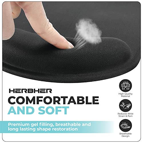 Gel Mouse Pad With Wrist Rest - Memory Foam For Wrist Cushion- For Laptop, Pain Relief - Mousepad With Non-Slip Rubber Base - Smooth Lycra Surface #TOP6