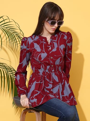 Image of Sheetal Associates Women's Top Shirt Stylish Trendy for Girls | Floral Printed Top | Lightweight Day Comfort