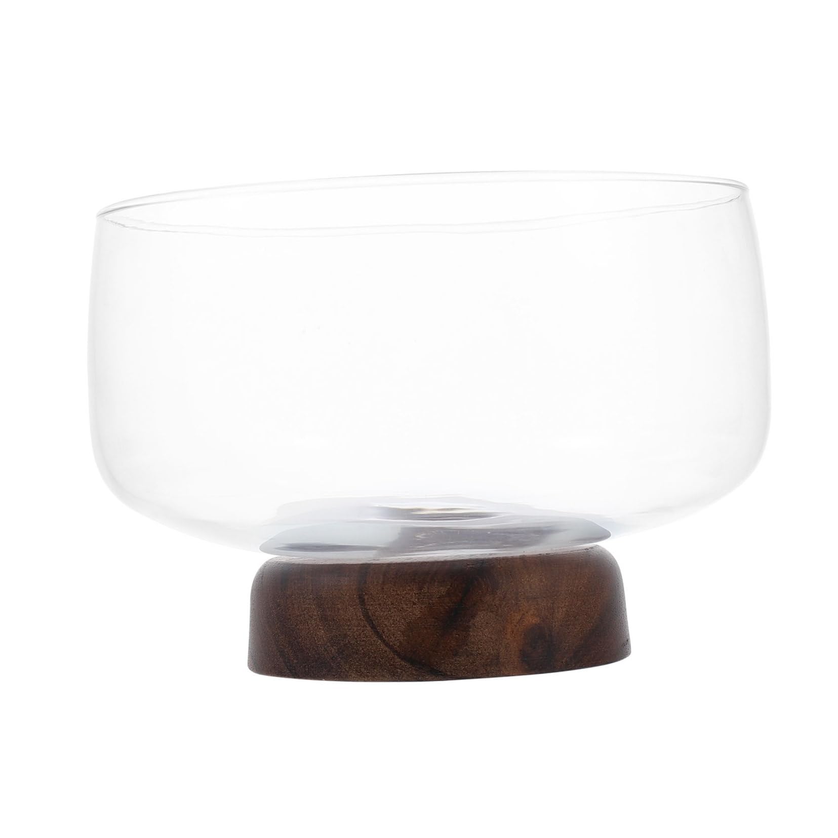 Didiseaon Frutero Transparente de Vidrio y Madera, 3500ml, Alto | Acabado Fino, Uso Multifunción, 3500ml de Capacidad, Pieza para Fruta y Refrigerios