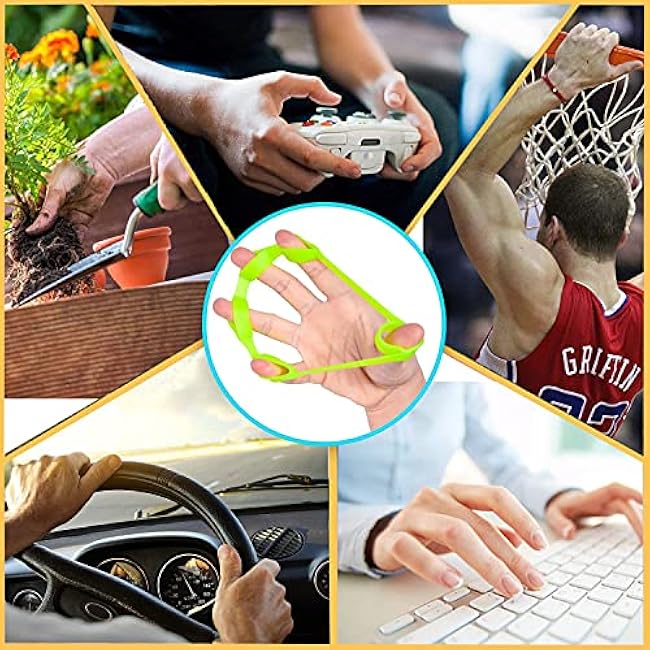 3PCS Hand Grip Strengthener Kit, Stretcher Trainer Strength Finger Exerciser with Stress Relief Ball Ring to Relieve Wrist Thumb Pain Great for Athletes Musicians Rock Climbing