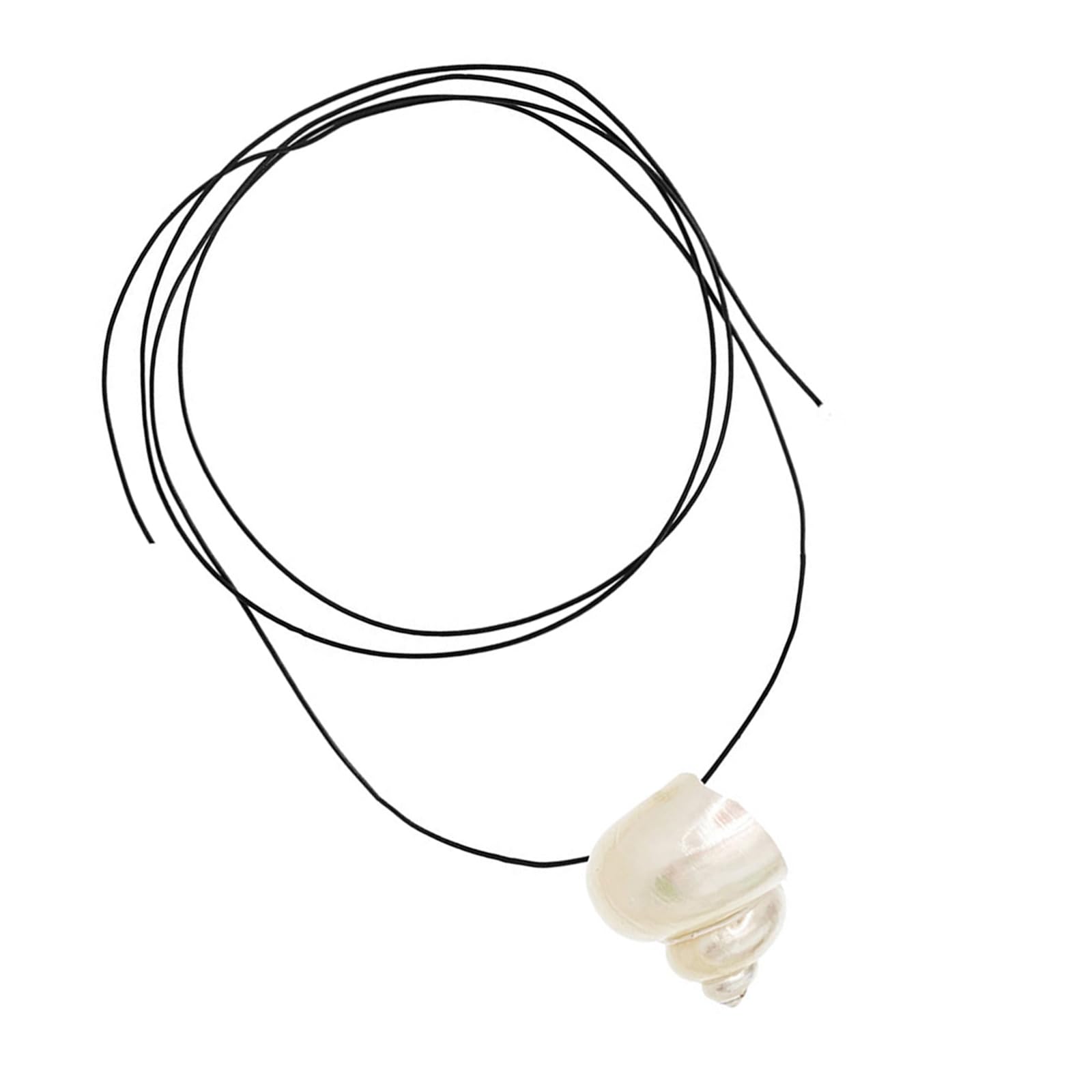 Maxtonser Adjustable Shell Necklace 120cm PU Leather Cord Clavicle Chain Coastal Styles Accessory Stylish Neckchain Accessories