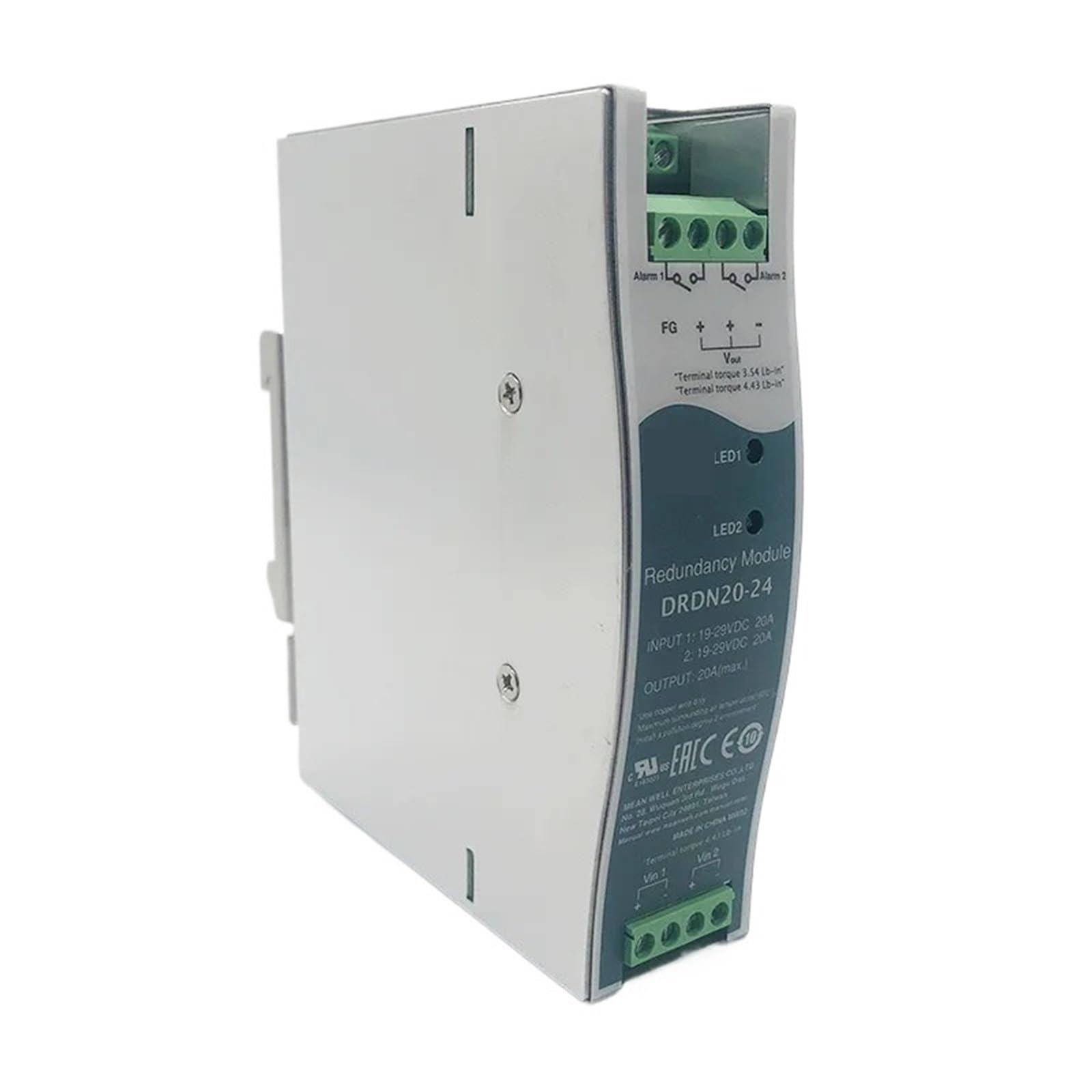 Módulo de redundancia de fuente de alimentación tipo riel DIN, DRDN20-12, DRDN20-24, DRDN20-48, 20 A, 9-24 V CC, 12 V, 24 V, 48 V(DRDN20-12)