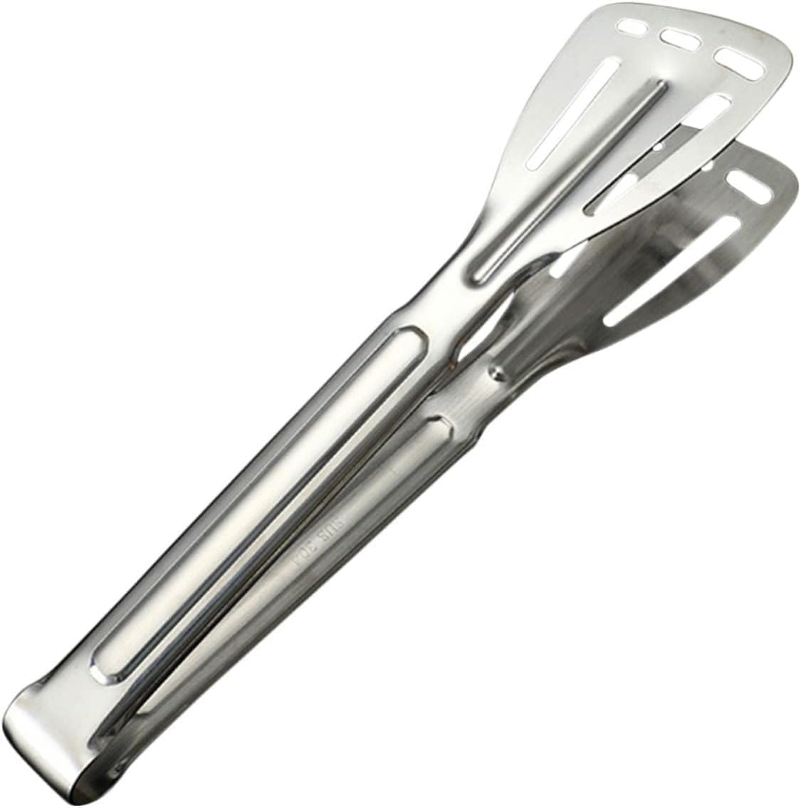 Cooking Tongs, Anti-Scald Food Tongs Grill Tong Heavy Duty Shears Metal Food Tongs BBQ Tongs Stainless Steel Food Clip Stainless Steel Ice Cube Bread Tongs Stainless Steel(24X5X2CM)