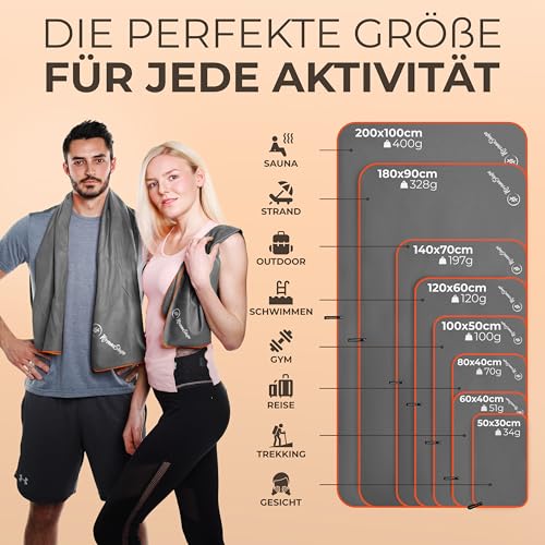 NirvanaShape Mikrofaser Handtuch - Reisehandtuch, Badetuch für Urlauber - kompakte, schnelltrocknende Microfaser Handtücher als Strandtuch… – Ansicht 4