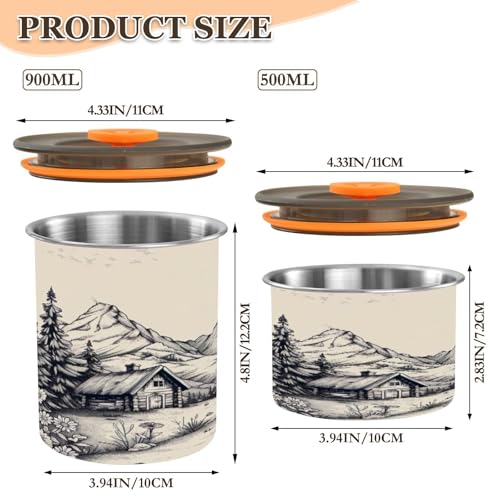 Botes Herméticos de Acero Inoxidable 500ml Pack 5 miniatura 2